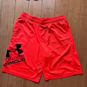 Under Armour Boys Neon Orange Shorts